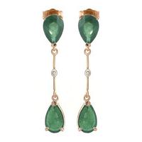 Emerald and Diamond Drop Earrings 15.0ctw in 9ct Rose Gold