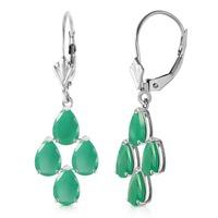 Emerald Drop Earrings 4.5ctw in 9ct White Gold