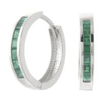 Emerald Huggie Earrings 1.85ct in 9ct White Gold