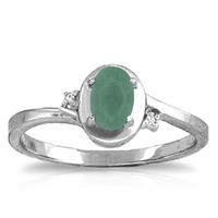 emerald and diamond ring 05ct in 9ct white gold