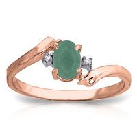 Emerald and Diamond Ring 0.5ct in 9ct Rose Gold