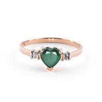 emerald and diamond ring 10ct in 9ct rose gold