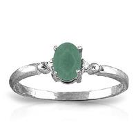 emerald and diamond ring 05ct in 9ct white gold