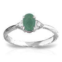 emerald and diamond ring 05ct in 9ct white gold