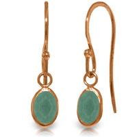 Emerald Drop Earrings 1.0ctw in 9ct Rose Gold