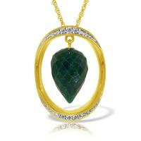 Emerald and Diamond Pendant Necklace 13.0ct in 9ct Gold