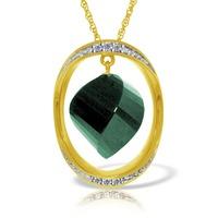 Emerald and Diamond Pendant Necklace 15.25ct in 9ct Gold