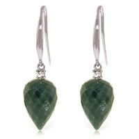 Emerald and Diamond Drop Earrings 25.8ctw in 9ct White Gold