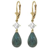 emerald and white topaz drop earrings 186ctw in 9ct gold