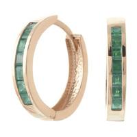 Emerald Huggie Earrings 1.85ct in 9ct Rose Gold