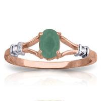 Emerald and Diamond Ring 0.5ct in 9ct Rose Gold