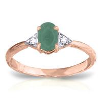 Emerald and Diamond Ring 0.5ct in 9ct Rose Gold