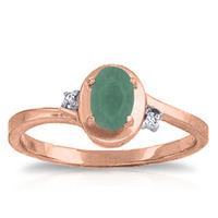 Emerald and Diamond Ring 0.5ct in 9ct Rose Gold