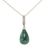 Emerald and Diamond Pendant Necklace 8.8ct in 9ct Rose Gold