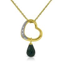 Emerald and Diamond Pendant Necklace 3.3ct in 9ct Gold