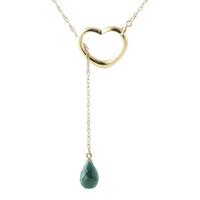 Emerald Briolette Pendant Necklace 3.3ct in 9ct Gold