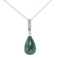 Emerald and Diamond Pendant Necklace 8.8ct in 9ct White Gold