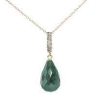 Emerald and Diamond Pendant Necklace 8.8ct in 9ct Gold