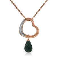 Emerald and Diamond Pendant Necklace 3.3ct in 9ct Rose Gold