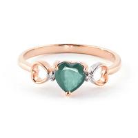 Emerald and Diamond Trinity Ring 1.0ct in 9ct Rose Gold