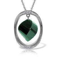 Emerald and Diamond Pendant Necklace 15.25ct in 9ct White Gold