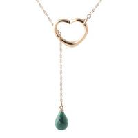 Emerald Briolette Pendant Necklace 3.3ct in 9ct Rose Gold