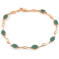 Emerald and Diamond Tennis Bracelet 3.5ctw in 9ct Rose Gold