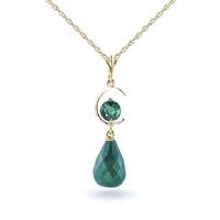 Emerald Briolette Pendant Necklace 9.3ctw in 9ct Gold