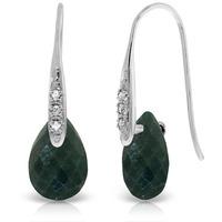 Emerald and Diamond Drop Earrings 8.0ctw in 9ct White Gold