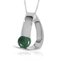 Emerald Arc Pendant Necklace 1.0ct in 9ct White Gold