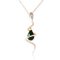 Emerald and Diamond Serpent Pendant Necklace 3.3ct in 9ct Rose Gold