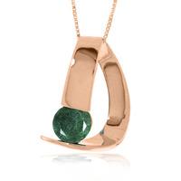 Emerald Arc Pendant Necklace 1.0ct in 9ct Rose Gold