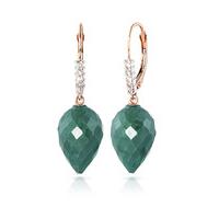 Emerald and Diamond Drop Earrings 25.8ctw in 9ct Rose Gold