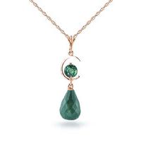 Emerald Briolette Pendant Necklace 9.3ctw in 9ct Rose Gold