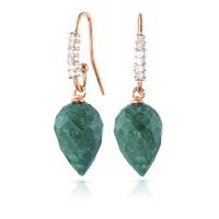 Emerald and Diamond Drop Earrings 25.8ctw in 9ct Rose Gold