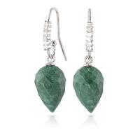 Emerald and Diamond Drop Earrings 25.8ctw in 9ct White Gold