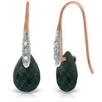 Emerald and Diamond Drop Earrings 8.0ctw in 9ct Rose Gold