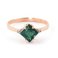 Emerald and Diamond Ring 1.45ct in 9ct Rose Gold