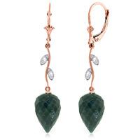 Emerald and Diamond Drop Earrings 25.7ctw in 9ct Rose Gold