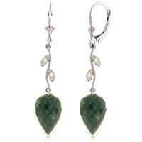 Emerald and Diamond Drop Earrings 25.7ctw in 9ct White Gold