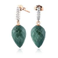 Emerald and Diamond Stud Earrings 25.8ctw in 9ct Rose Gold