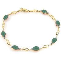 Emerald and Diamond Tennis Bracelet 3.5ctw in 9ct Gold