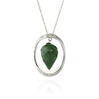 Emerald and Diamond Pendant Necklace 13.0ct in 9ct White Gold