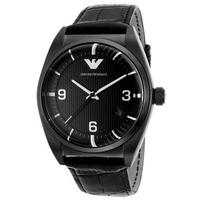 Emporio Armani Classic Mens Black Leather Strap Watch AR0368