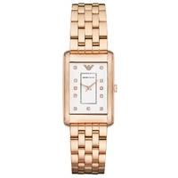 Emporio Armani Ladies Rose Gold Rectangular Watch AR1906
