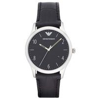 Emporio Armani Mens Black and Stainless Steel Watch AR1865