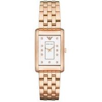 Emporio Armani Ladies Rose Gold Rectangular Watch AR1906