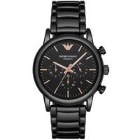 Emporio Armani Mens Chronograph Black Ceramic Bracelet Watch AR1509