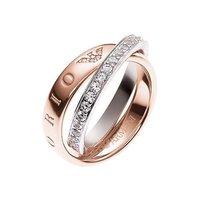 Emporio Armani 18ct Rose Gold Plated Entwine Logo Ring