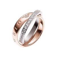 Emporio Armani 18ct Rose Gold Plate Entwine Logo Ring